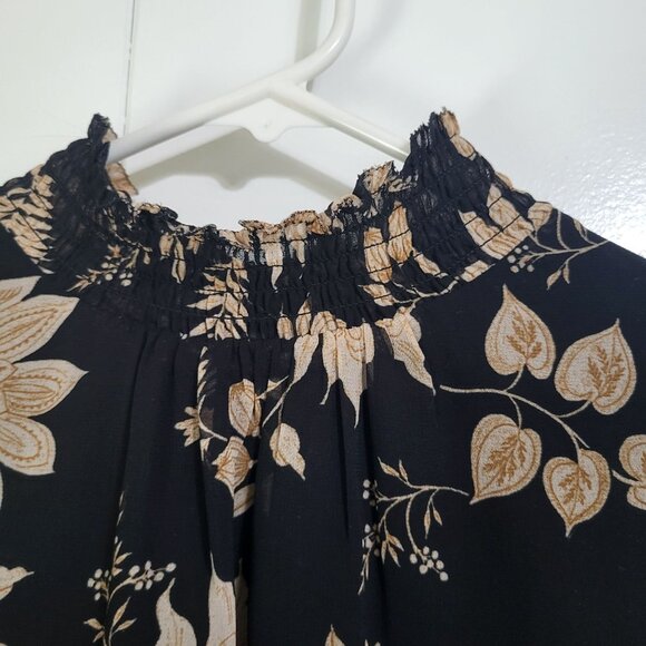 Sanctuary Women's Bold Popover Blouse Top Night Ivy SZ S Black Cream - Picture 5 of 12